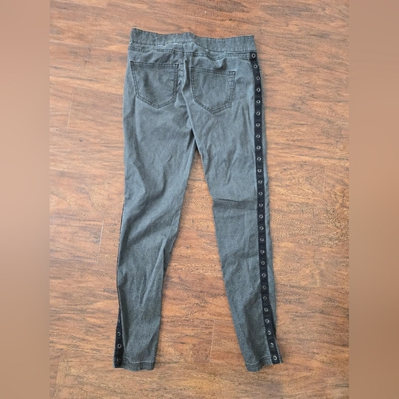 Harley Davidson Side Clasp Skinny Pants Dark Gray Womens Size 4 - Picture 2 of 6